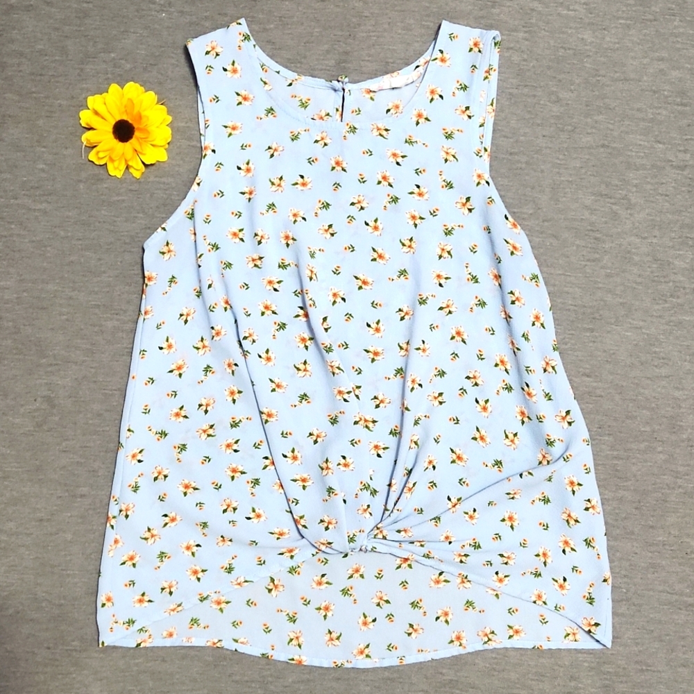 🔴 🆓️ FREE* PINK Rose Ditsy Calico Floral Summer Tank Top Blouse Shirt